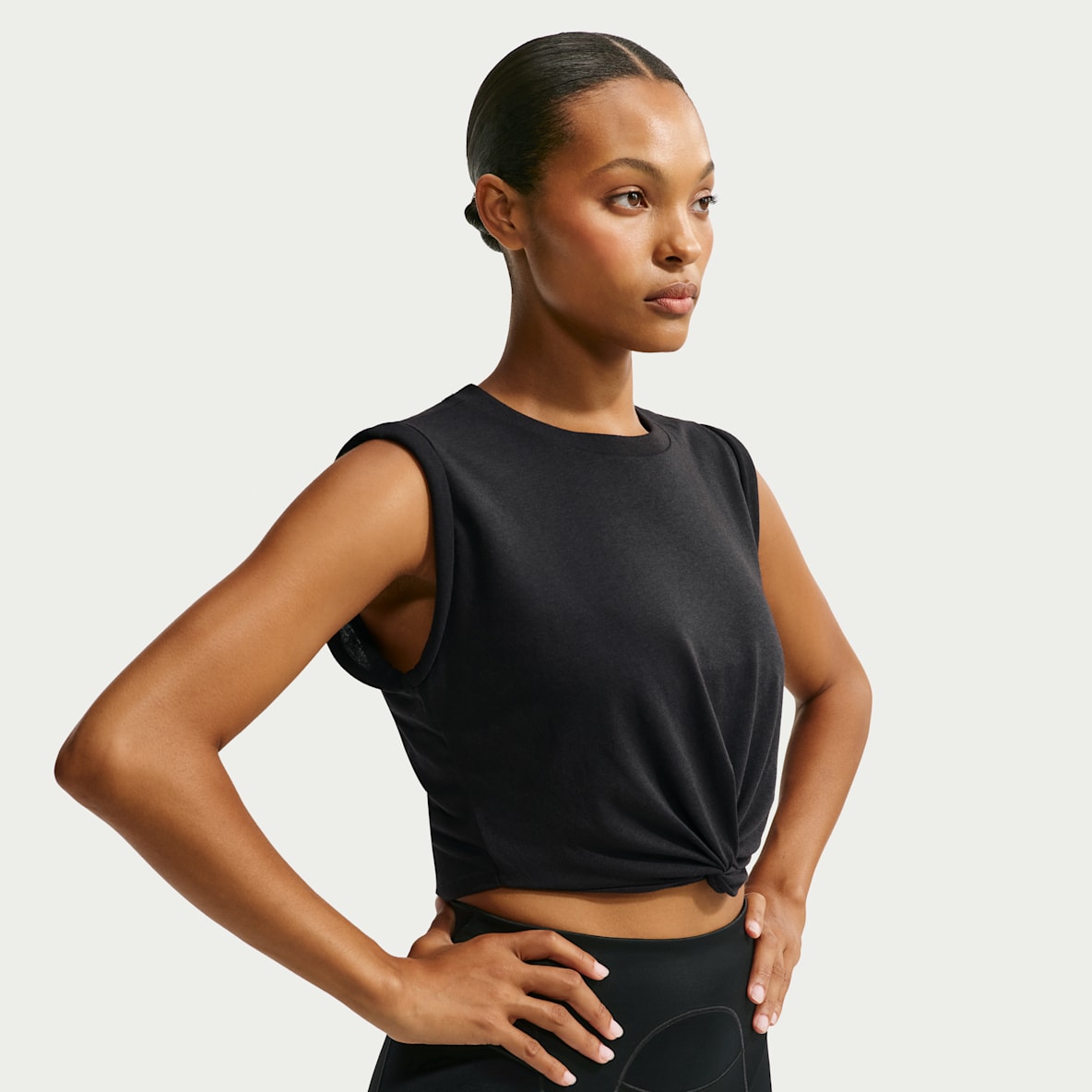 NikeSKIMS Performance Cotton Blend 女子速干短款扭结式背心