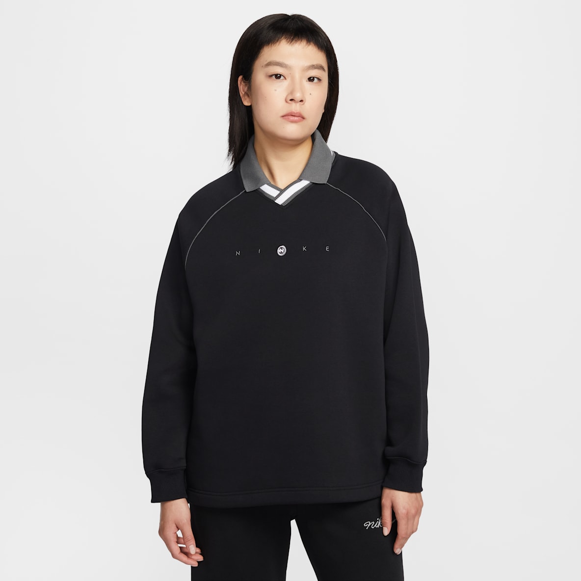Nike Sportswear Phoenix Fleece 女子 Oversize 风图案加绒翻领上衣