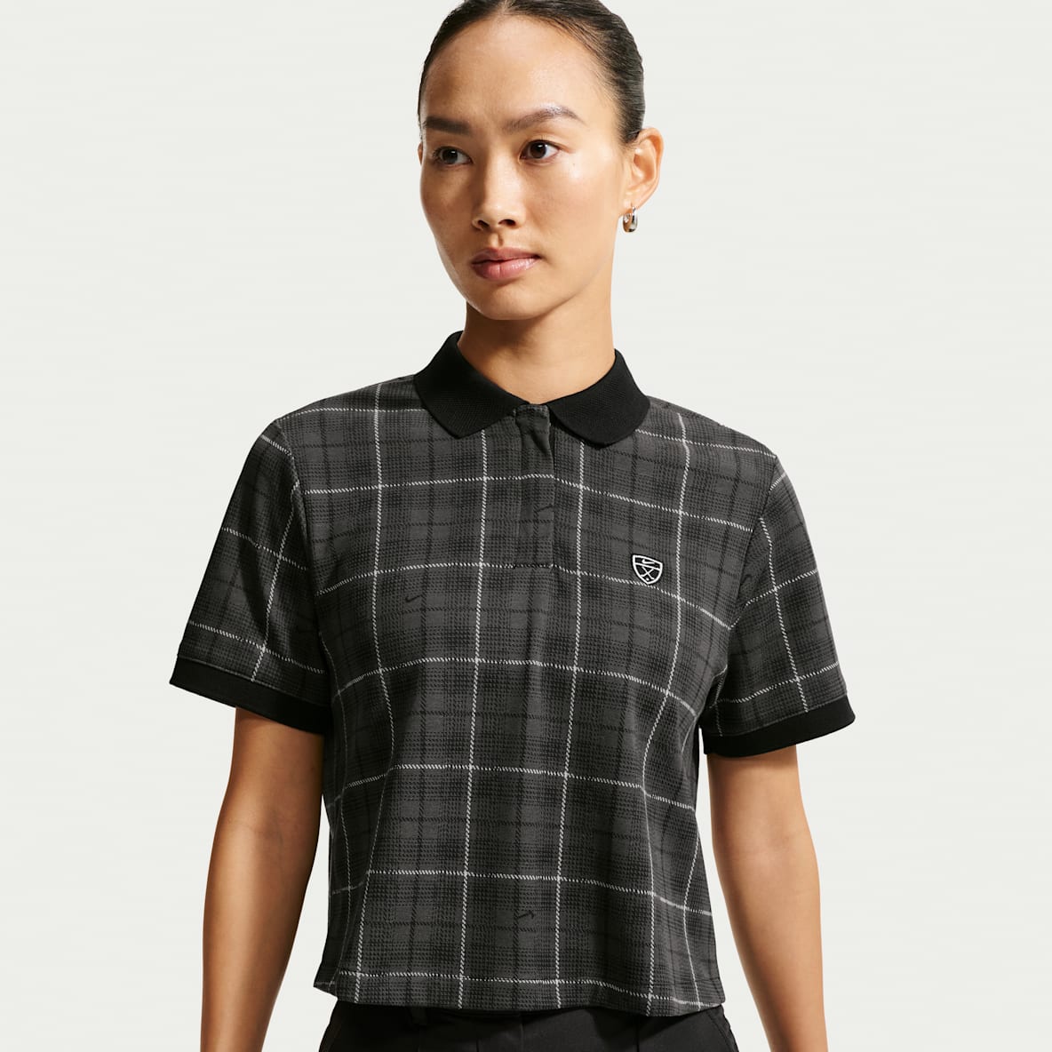 Nike Fairway Fresh Dri-FIT 女子速干短袖格纹高尔夫翻领T恤