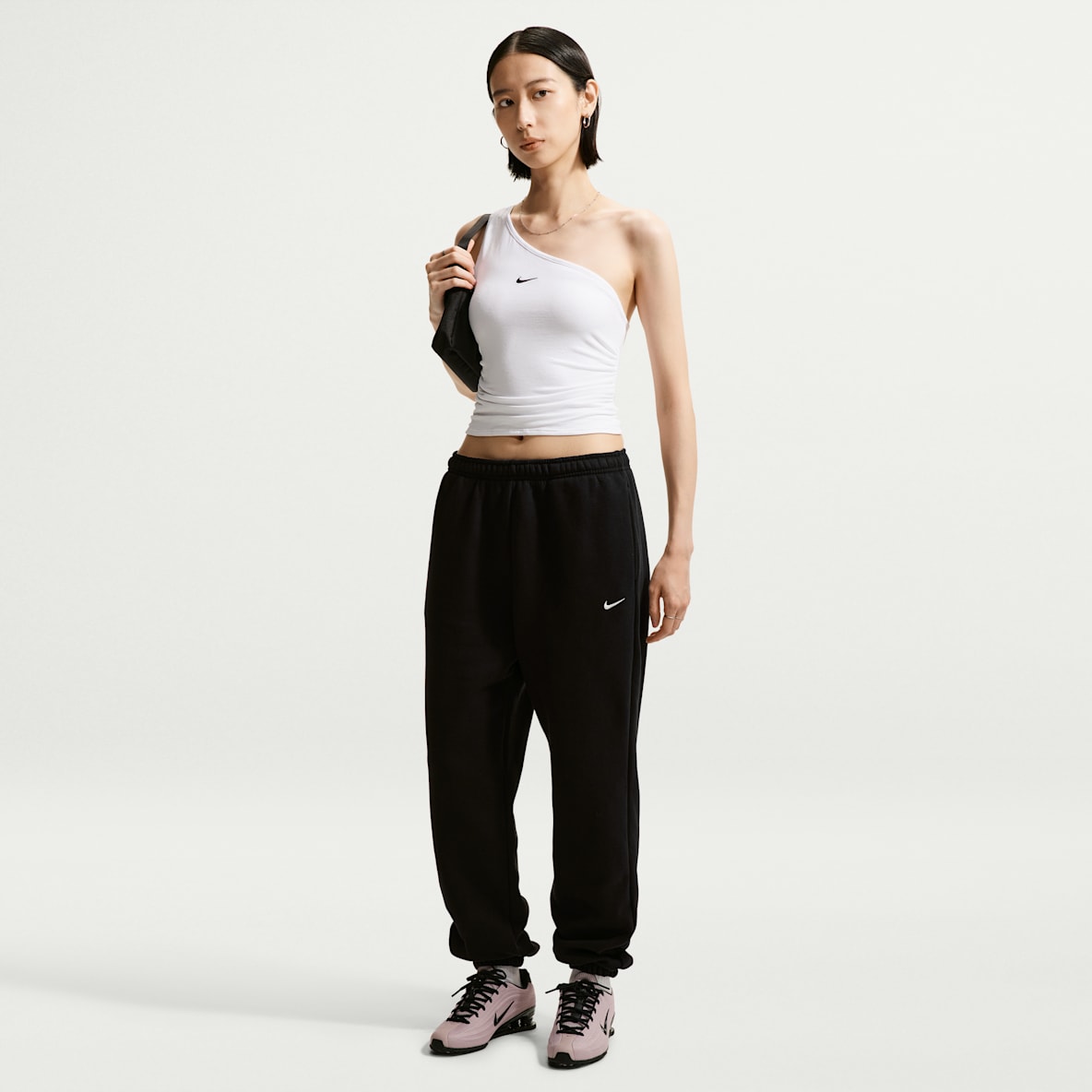 Nike Studio Fleece Medium Weight 耐克廓系卫衣系列柳智敏 Karina 同款女子 Oversize 风中克重加绒高腰收口长裤