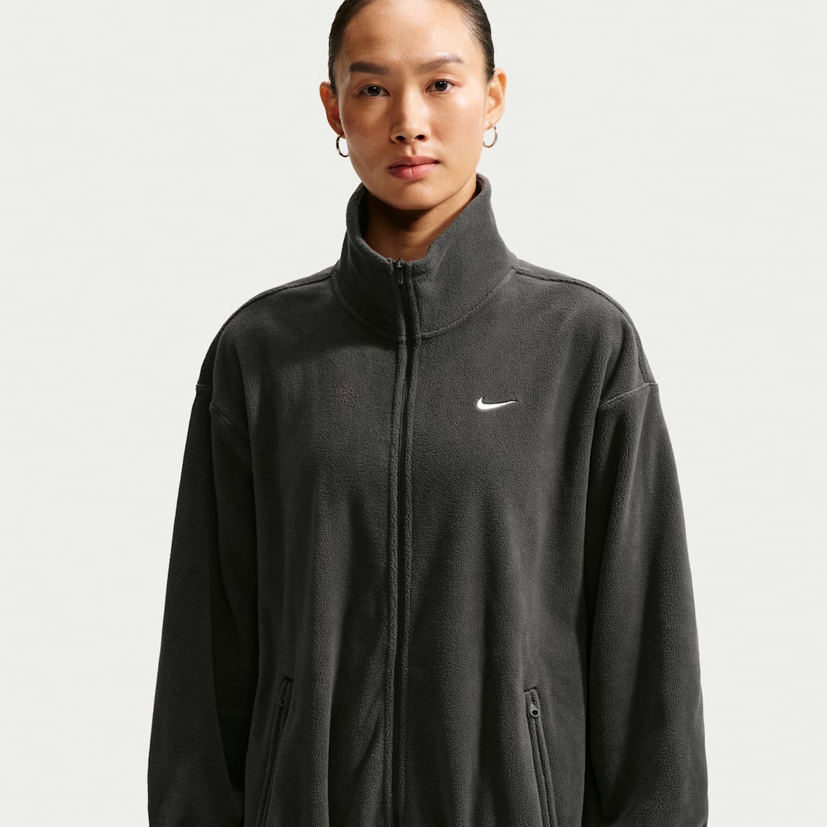 Nike One Therma-FIT 女子 Oversize 风摇粒绒全长拉链开襟夹克