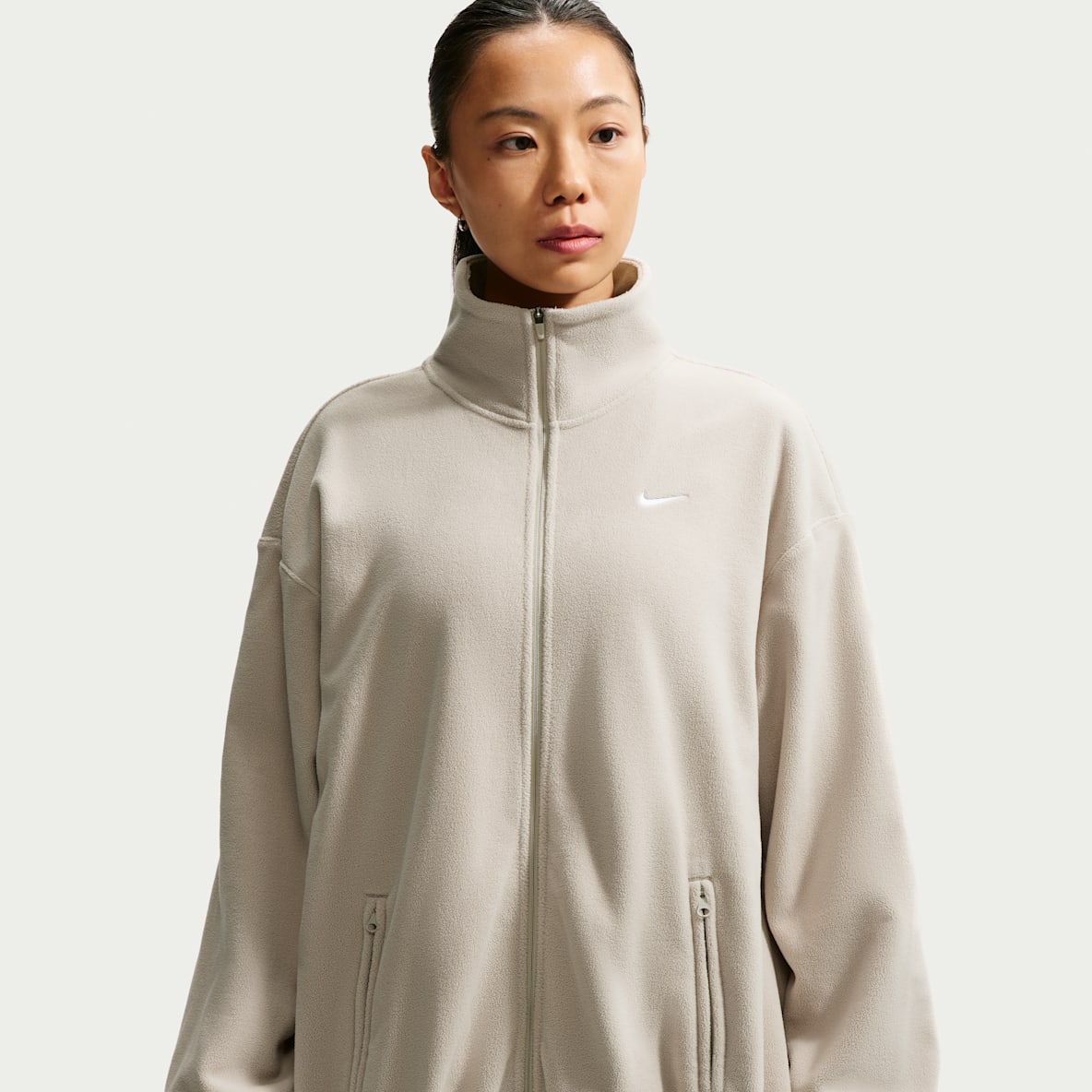 Nike One Therma-FIT 女子 Oversize 风摇粒绒全长拉链开襟夹克