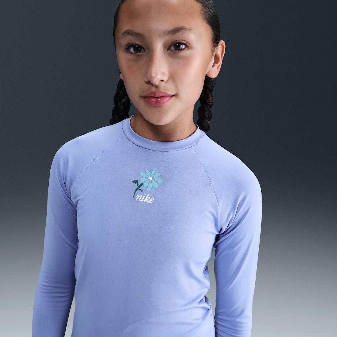 Nike Swim Hydroguard Dri-FIT 大童（女孩）速干长袖上衣