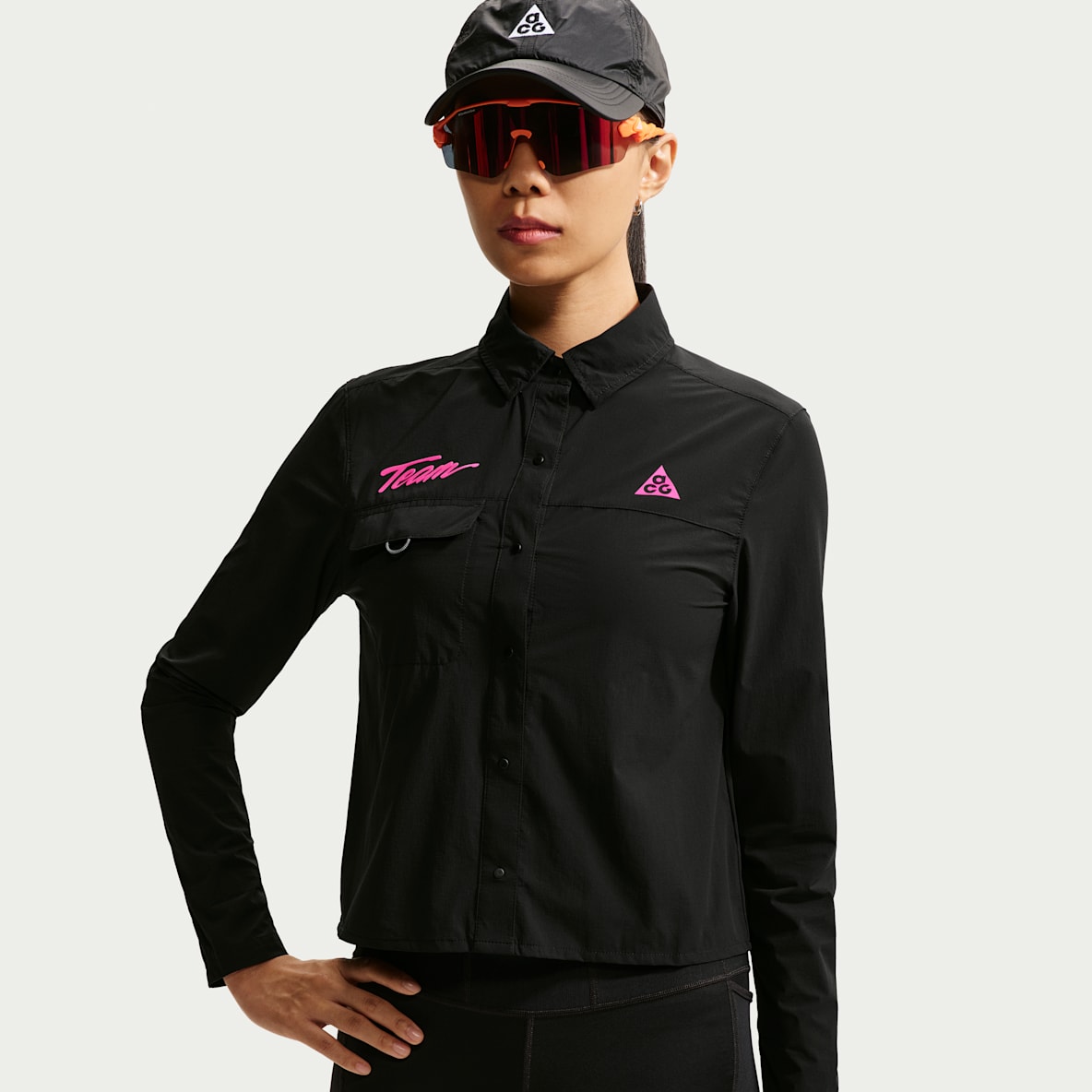 ACG Aireez 女子轻盈透气防晒速干按扣长袖越野跑步上衣