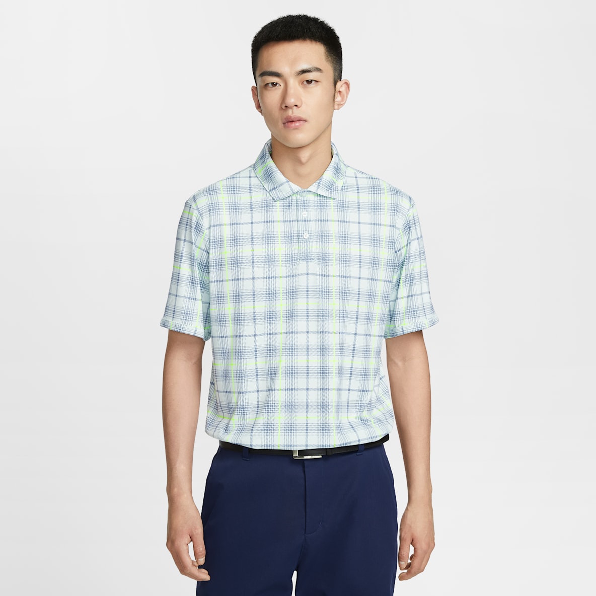 Nike Par Dri-FIT 男子防晒速干格纹高尔夫翻领T恤