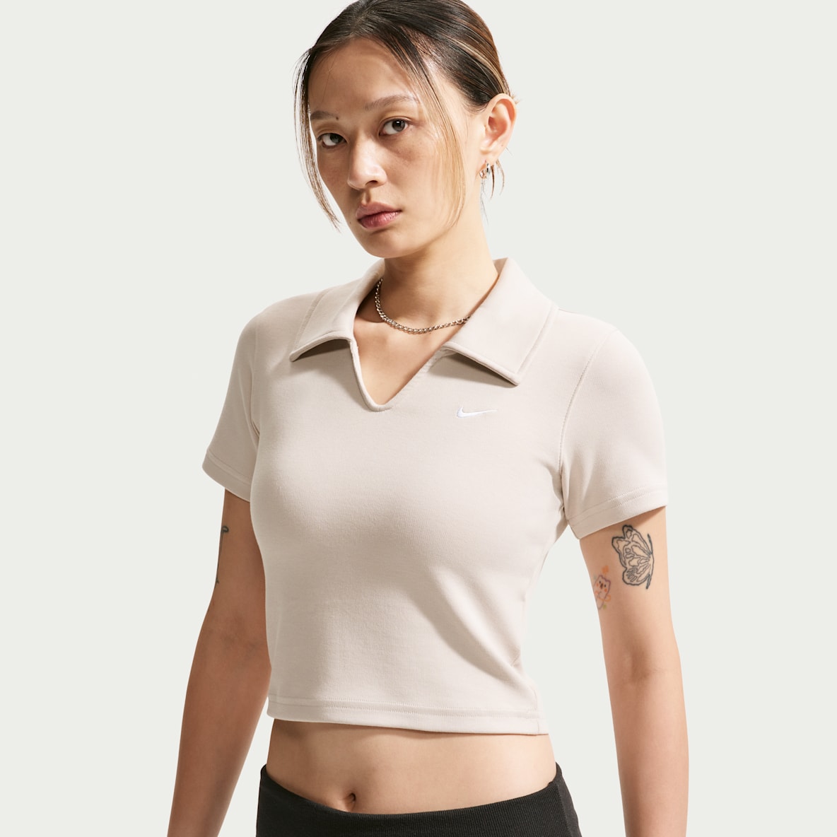 Nike Sportswear  女子紧身短款短袖翻领T恤