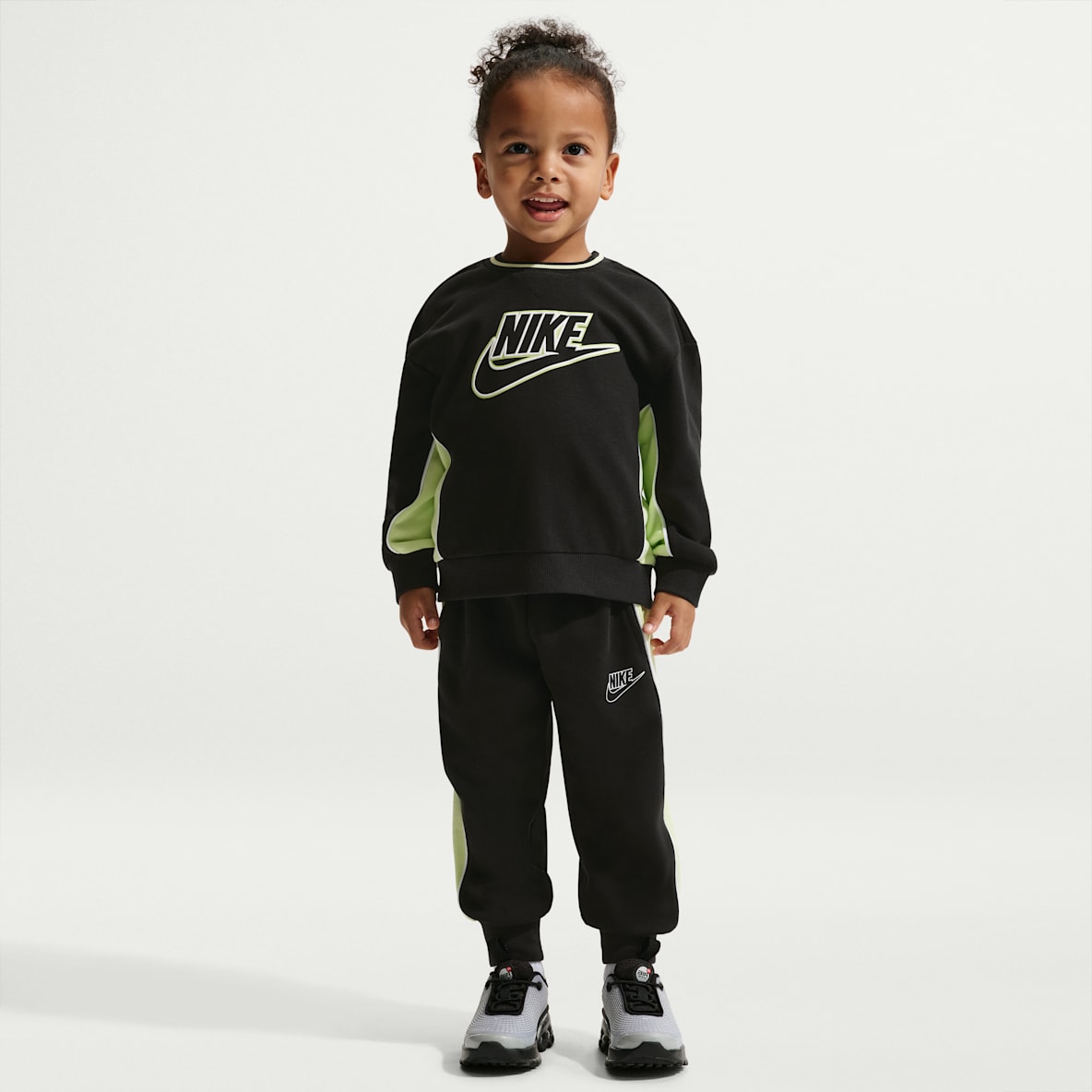 Nike 婴童法式毛圈撞色圆领上衣和长裤套装