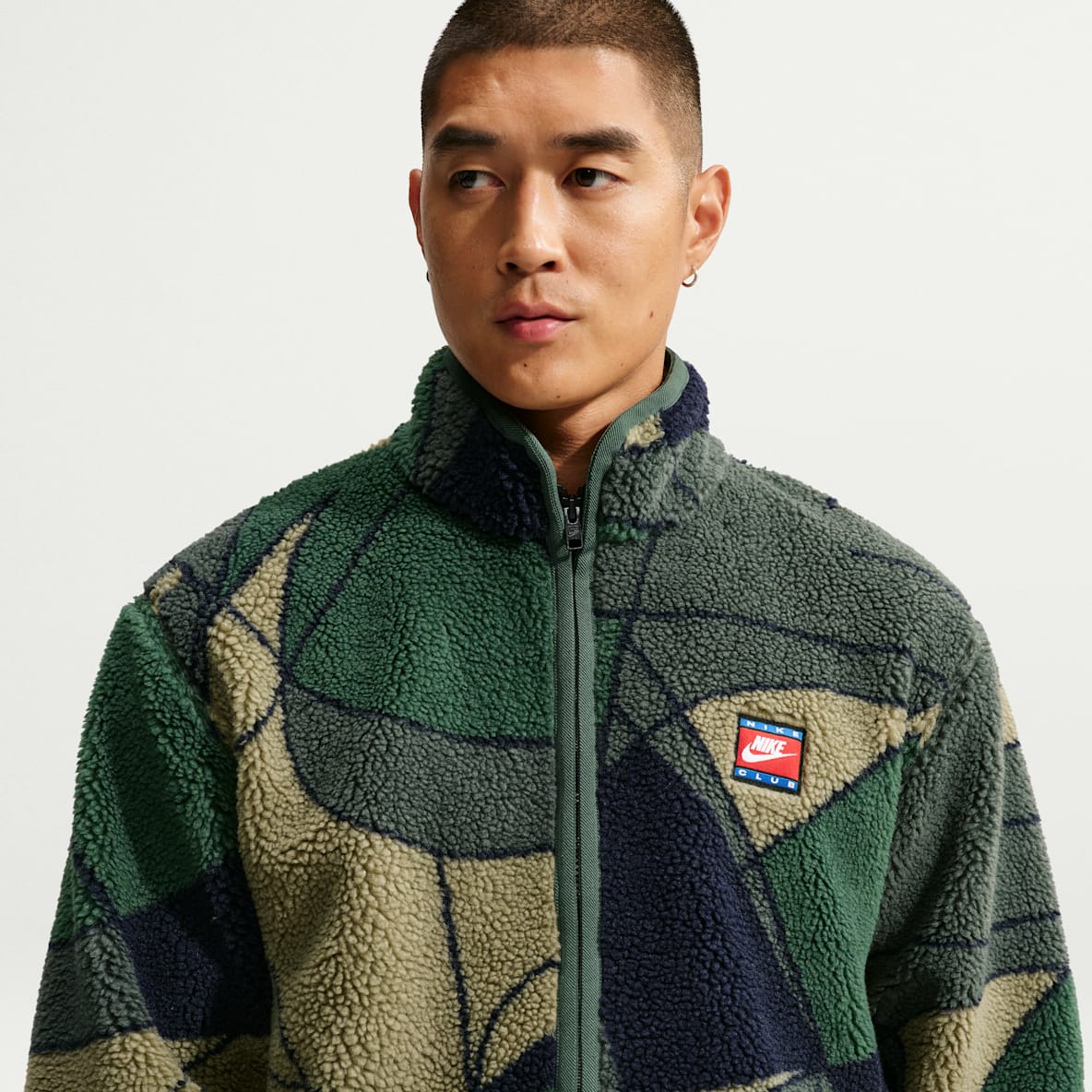 Nike Club 男子冬季款仿羊羔绒全长拉链开襟夹克