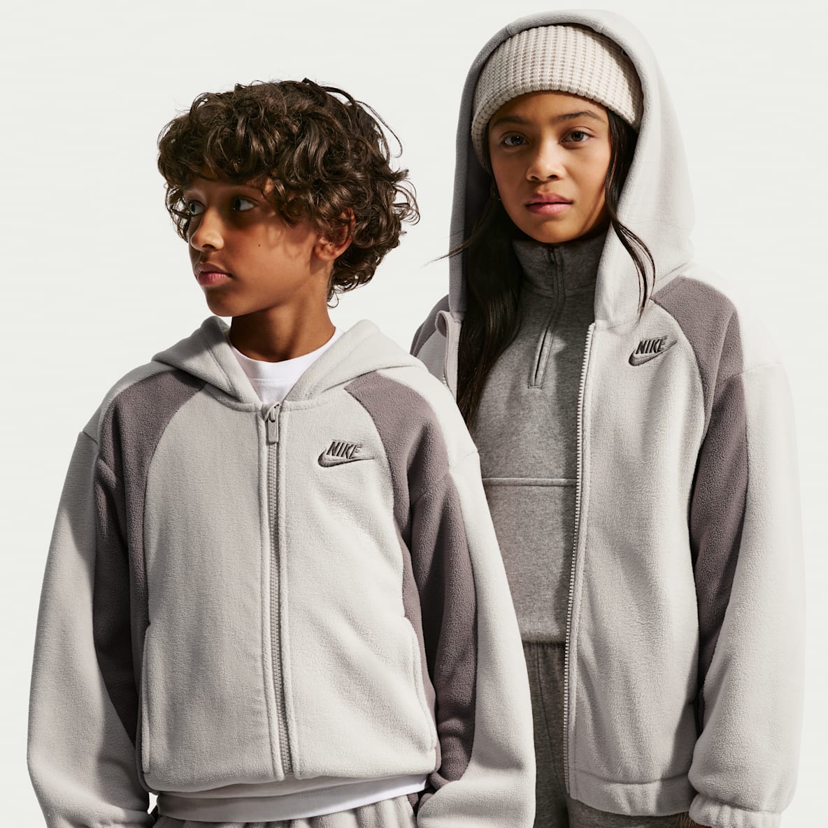 Nike Club Fleece 大童冬季款摇粒绒全长拉链开襟连帽衫