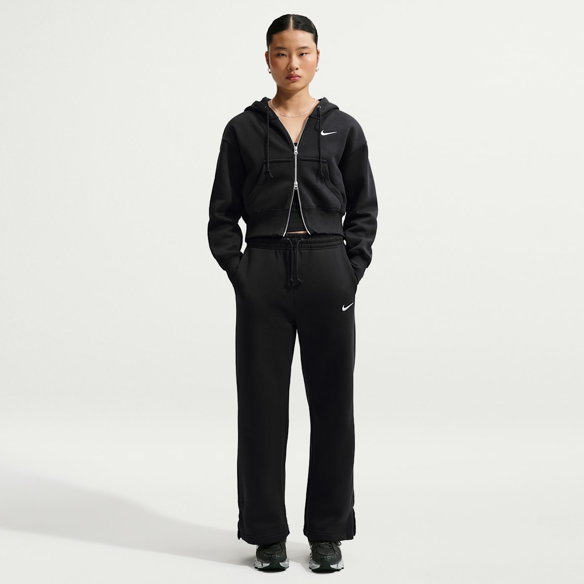 Nike Sportswear Phoenix Fleece 女子加绒高腰阔腿长裤