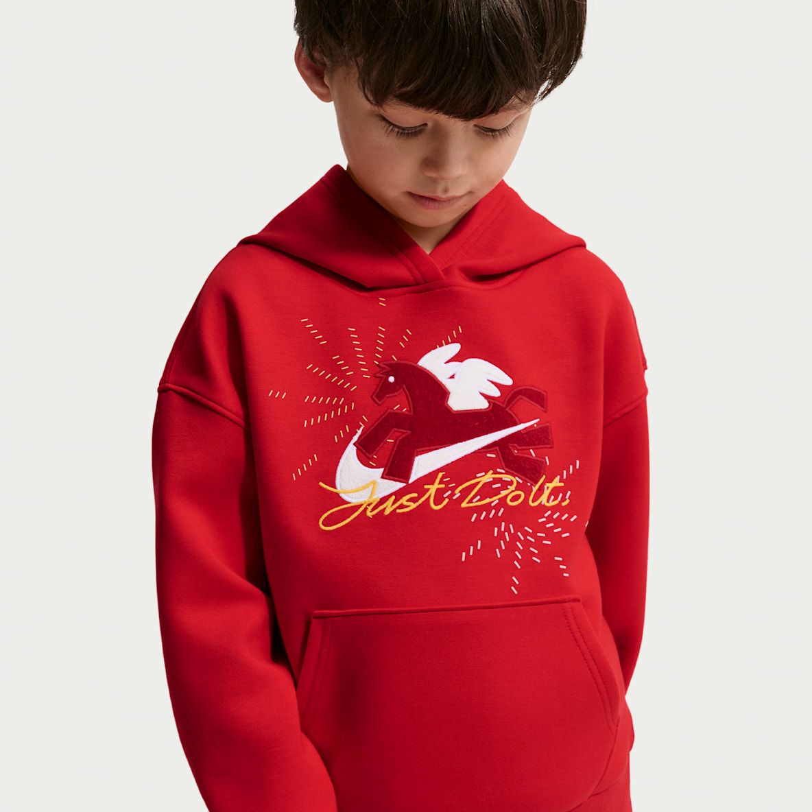 Nike 马年限定脱缰系列 新年款幼童 Wings 贴片套头连帽衫