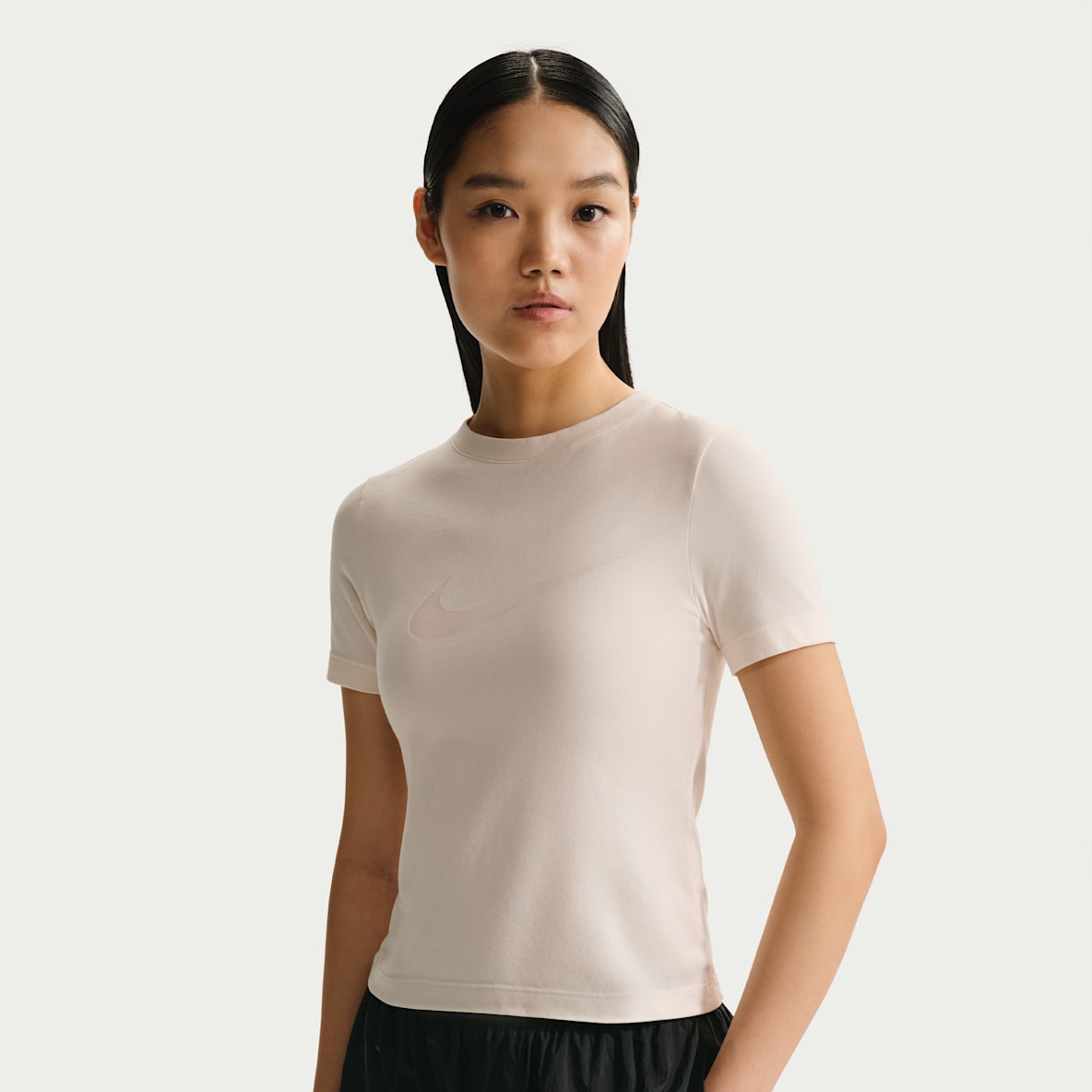 Nike Sportswear 女子修身版型短袖烧花工艺标志上衣