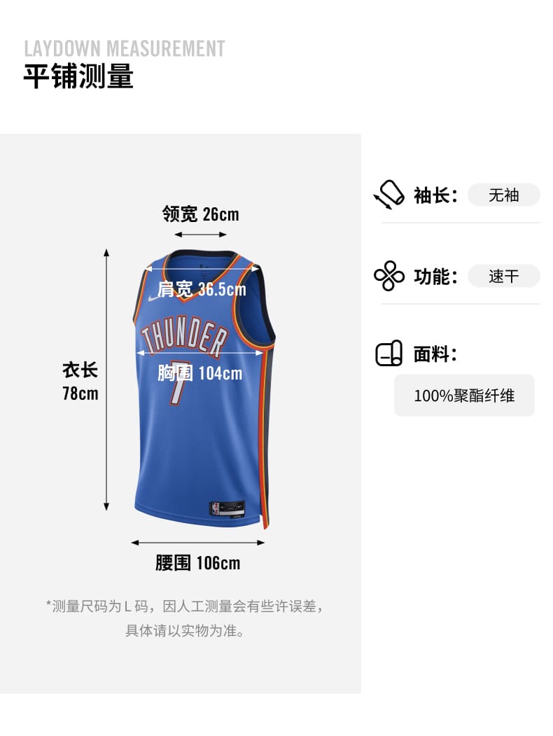 俄克拉荷马城雷霆队 Icon Edition Nike Dri-FIT NBA Swingman Jersey 男子速干球衣-NIKE 中文官方网站